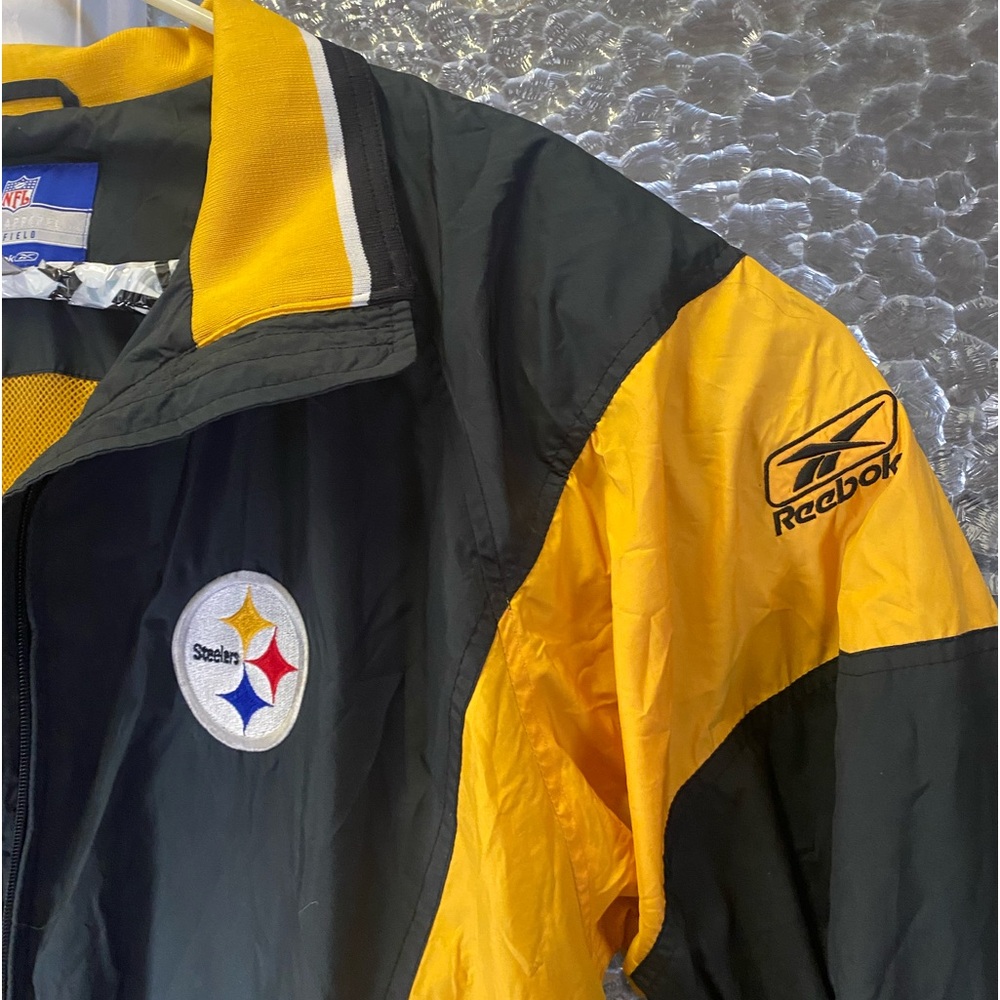 NFL Reebok On Field Apparel Pittsburgh Steelers Sweater Size Medium Zip Up - Picture 4 of 11